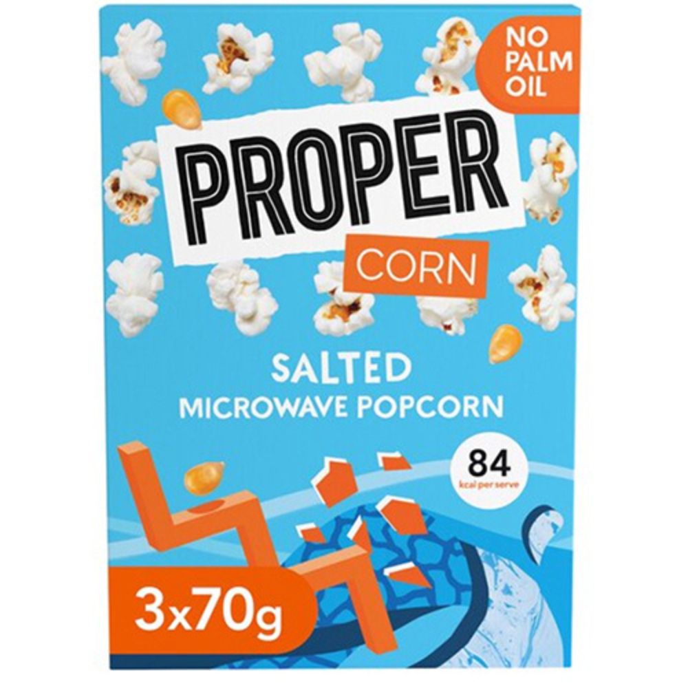 Propercorn Salted Microwave Popcorn 3X70g